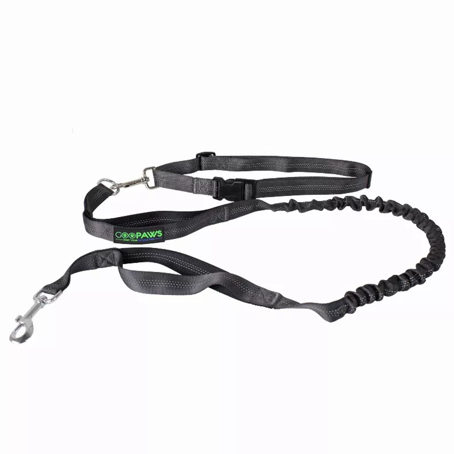 Jespet Hands Free Dog Leash – Reflective Bungee Leash for Running | Black