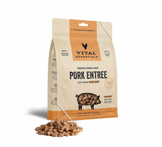 Vital Essentials(R) Freeze-Dried Raw Pork Entree Cat Food Mini Nibs 8 oz