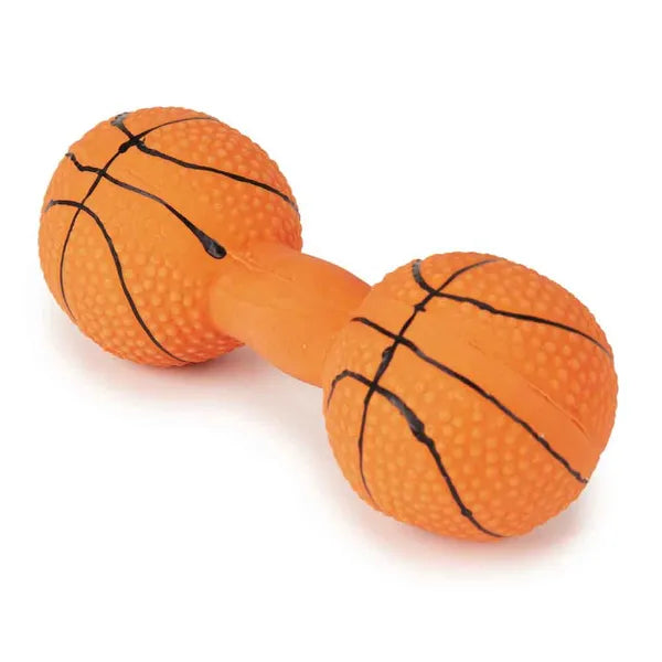 Digger's Latex Dumbbell Dog Fetch Toy with Squeaker – 6.5"