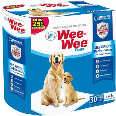 Four Paws Wee-Wee Pads | Leak-Proof Puppy Training Pee Pads | 30 Count
