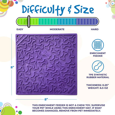 SodaPup Bones Design Dog Enrichment Lick Mat – Purple Silicone Mat