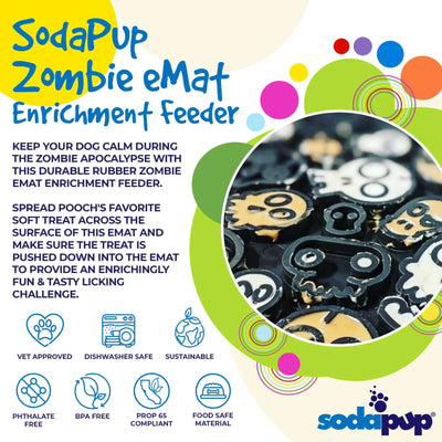 SodaPup Zombie Lick Mat – Orange Dog Enrichment Mat for Anxiety Relief