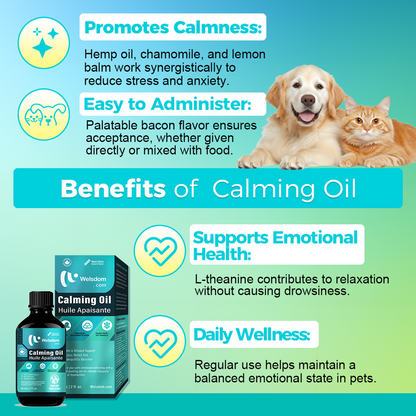 Paws & Relax! Canadian Calming Oil for Cats & Dogs 60mL for Pet Tranquility