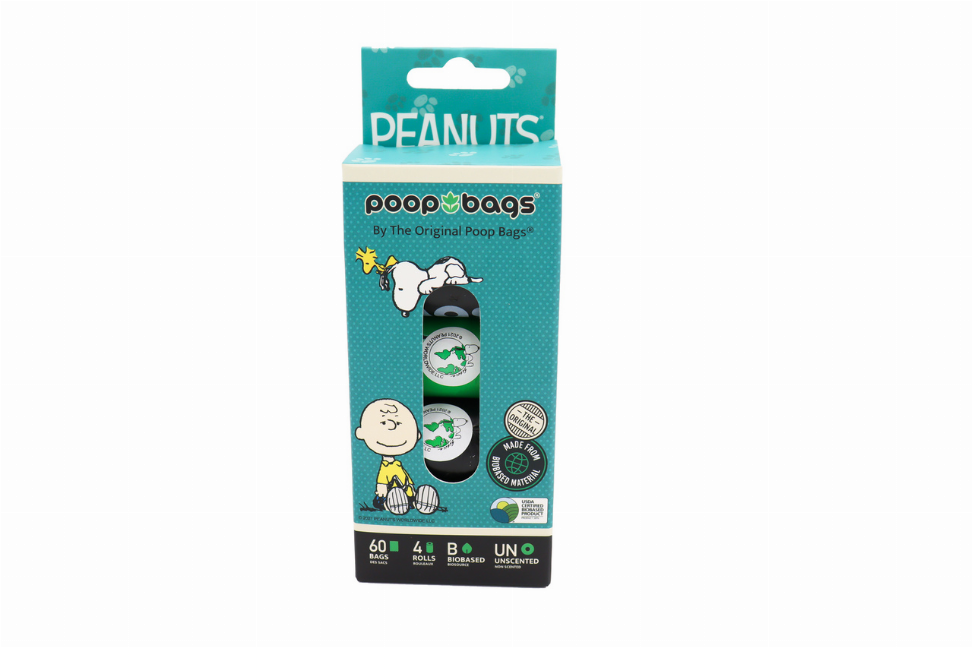 USDA Biobased Peanuts Leash Rolls (60 CT), BLACK/GREEN