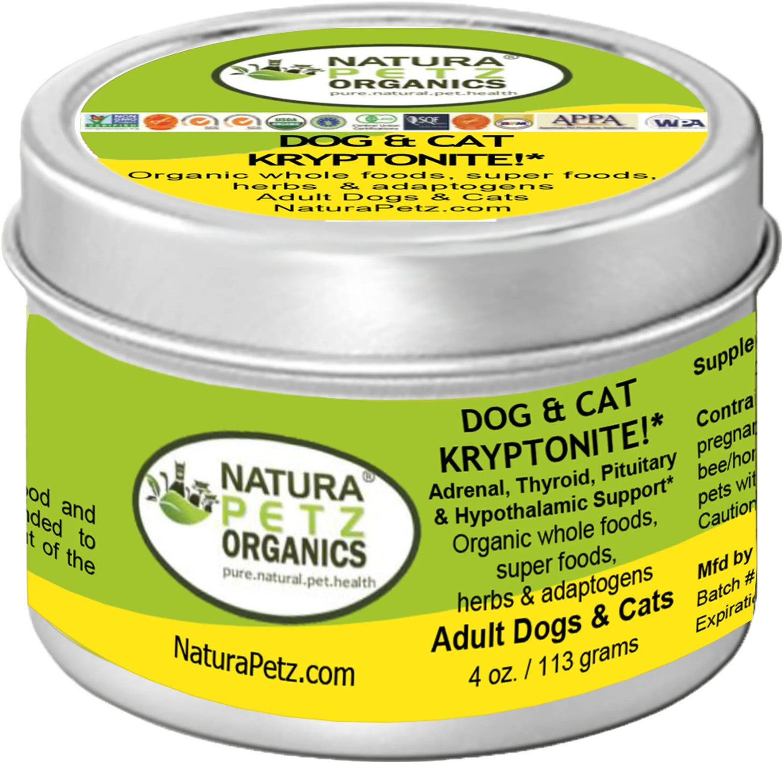 Dog And Cat Kryptonite Meal Topper - Adrenal Thyroid Pituitary DOG