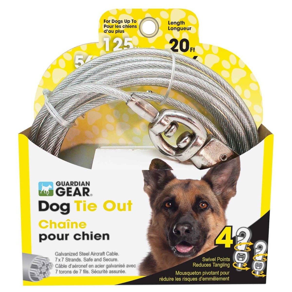 GG X-Large Dog Swivl Snap Tie Out 20ft