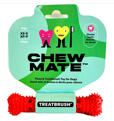 Natural Rubber Bone Toothbrush Toy, Small Dogs