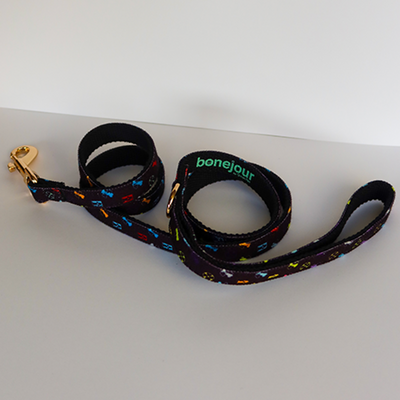 Petite Bonejour Leash, , Black/Multi