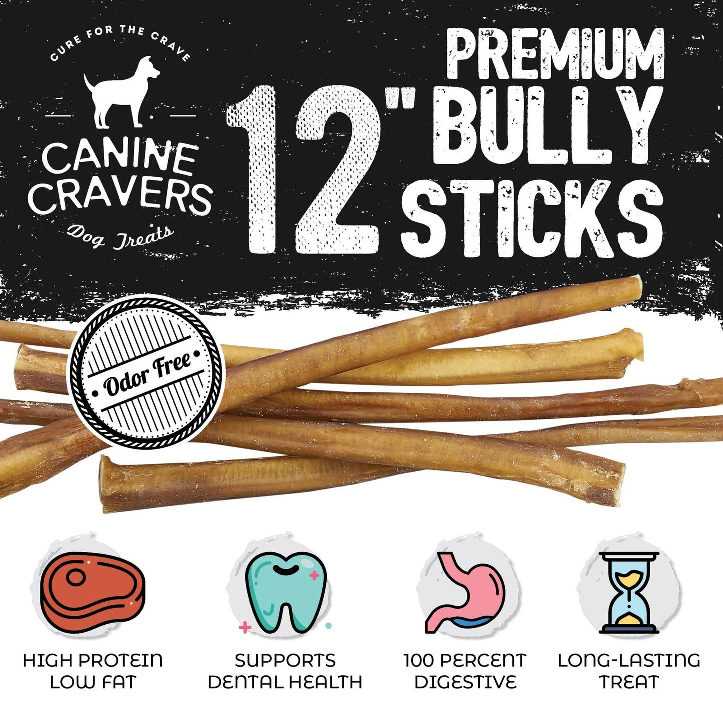 Premium Beef Bully Stick 12", 1 lb