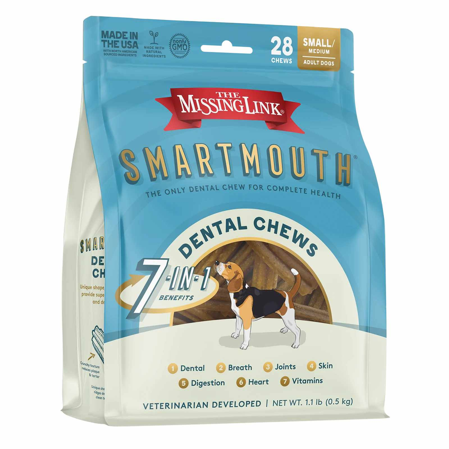 The Missing Link - SMARTMOUTH Dental Chew, S/M Dog 28ct