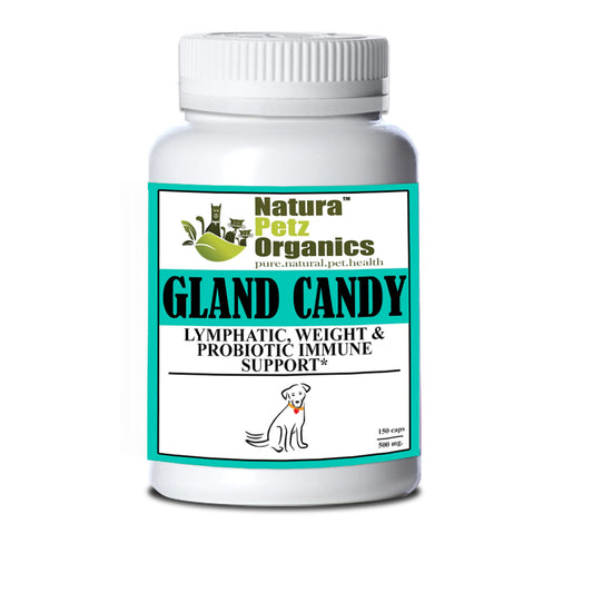 Gland Candy Omega 3 & 6 Lymphatic, Weight Probiotic Immune, DOG, 500 mg. 150 cap