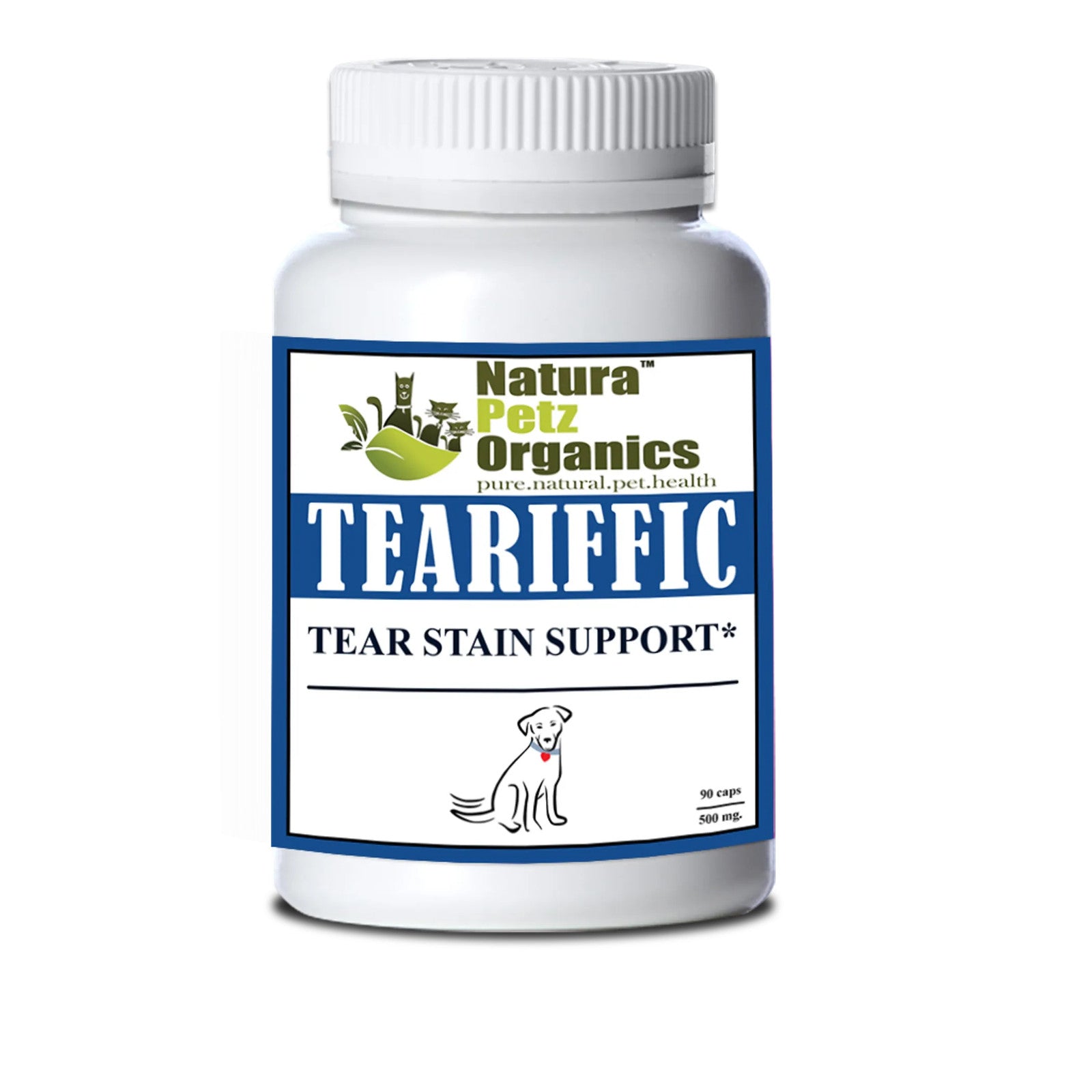 teariffic tear stainfor dogs tear stain cats dog 90 caps 500 mg size 1 cap