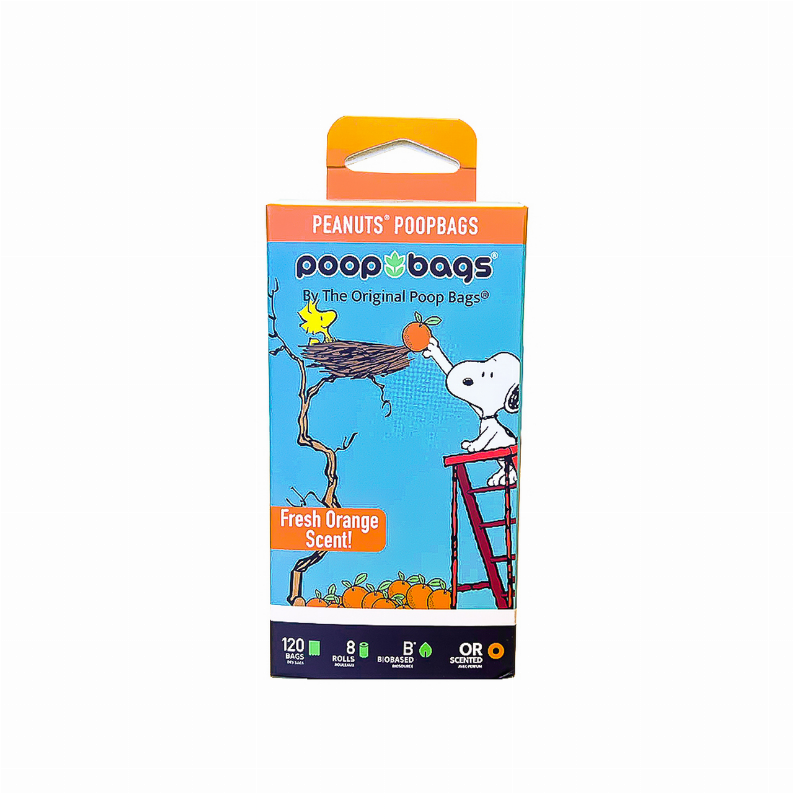 USDA Biobased Peanuts Orange Scented Leash Rolls, BLACK/GREEN