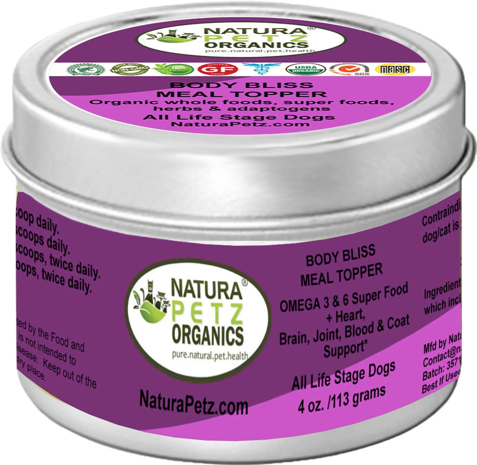 body bliss meal topper omega 3 6 food heart brain joint 4 oz dog