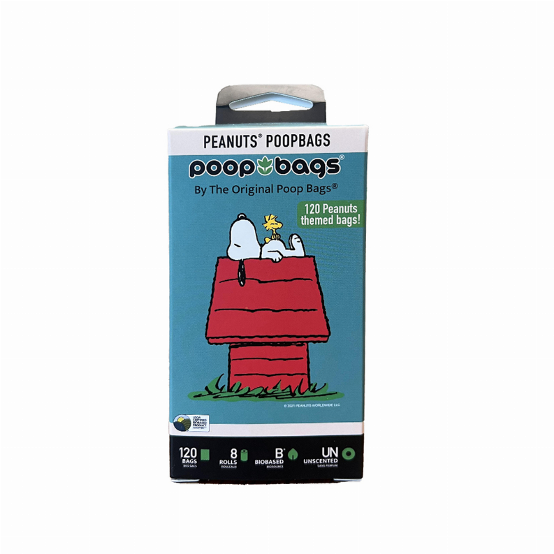 USDA Biobased Peanuts Unscented Leash Rolls, BLACK/GREEN
