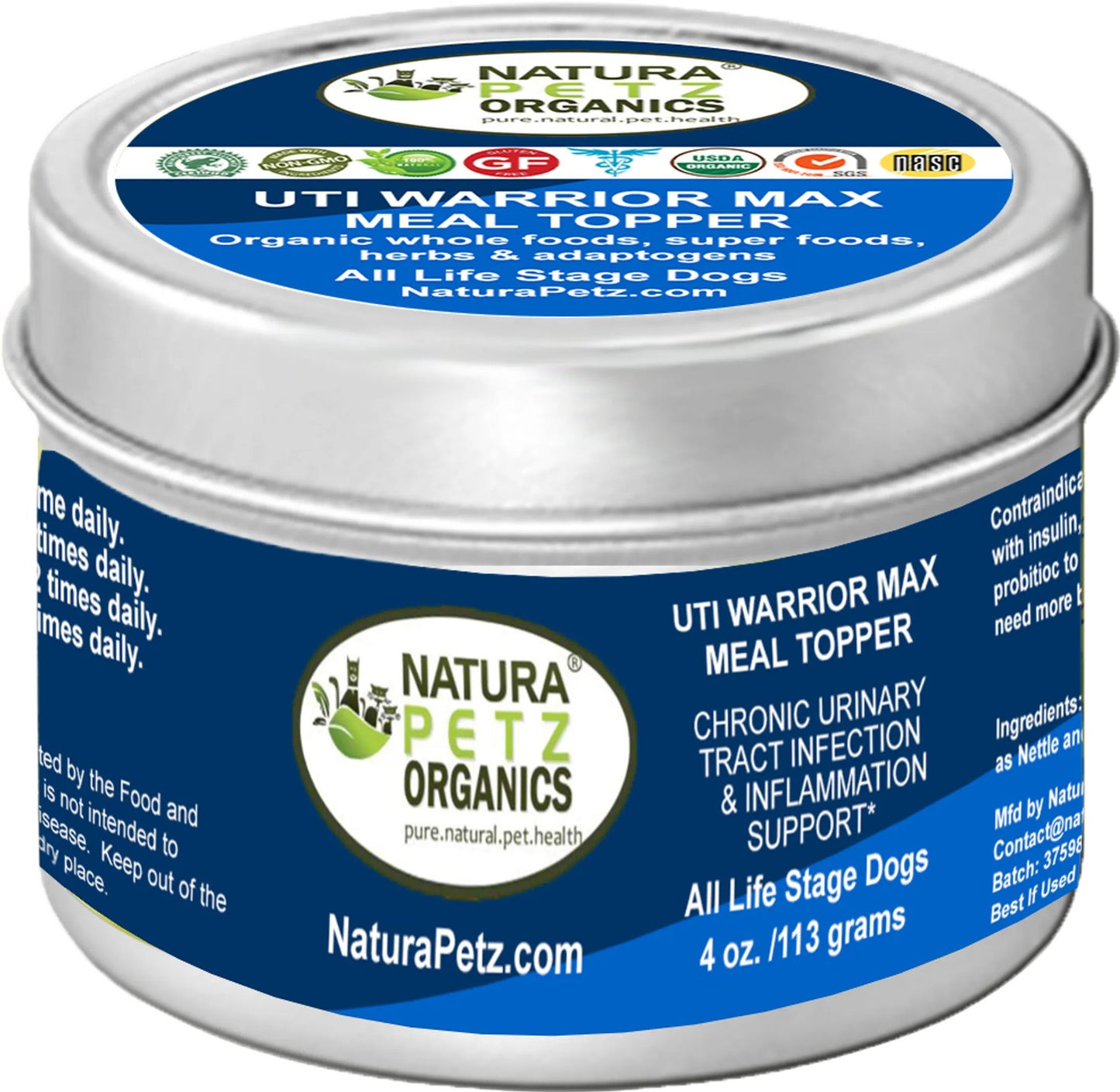 uti warrior max meal topper chronic urinary tract dog 650 mg