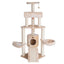 Armarkat Real Wood Spacious Thick Fur Cat Tower W Lounge, Red