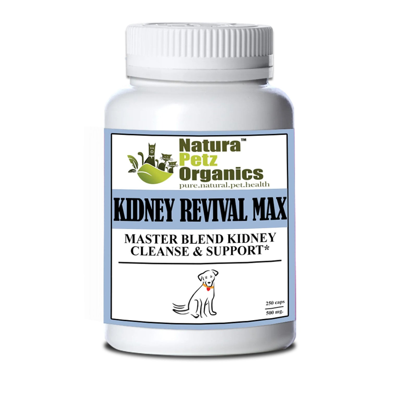 Kidney Revival Max Kidney Cleanse Caps Adult & DOG 250 Caps - 500 mg.