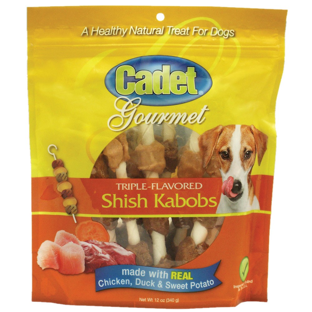 Cadet Gourmet Rawhide Shish Kabob Triple Flavor Treats 12 ounces