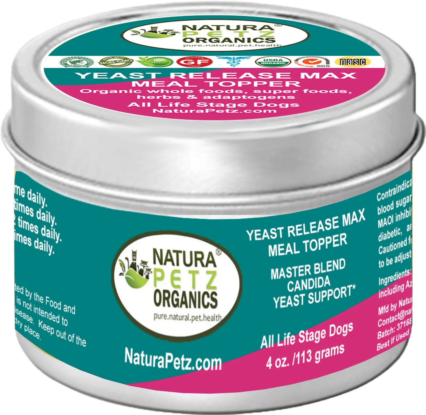 yeast release max meal topper candida yeast defense 4 oz