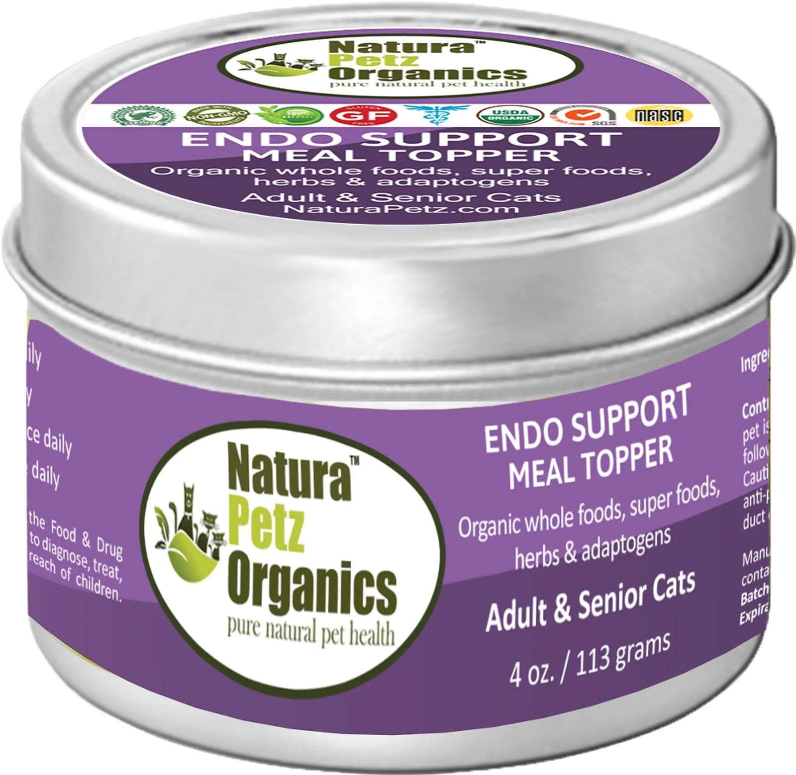 endomeal topper natura petz organics for cats 3 oz