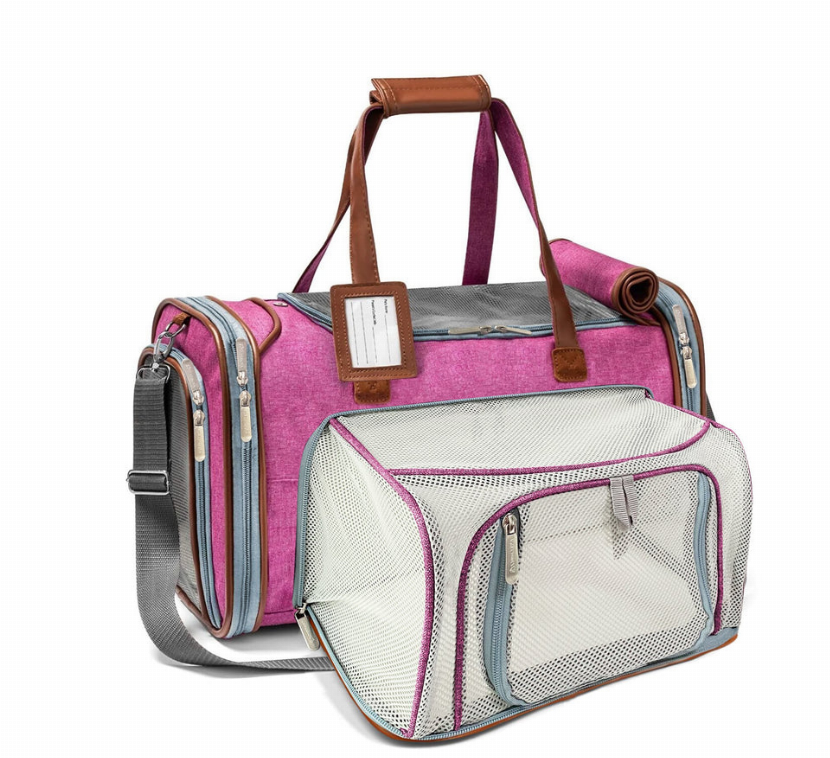 Mr. Peanut's Gold Series Big Apple Size Expandable Pet Carrier, Rosa