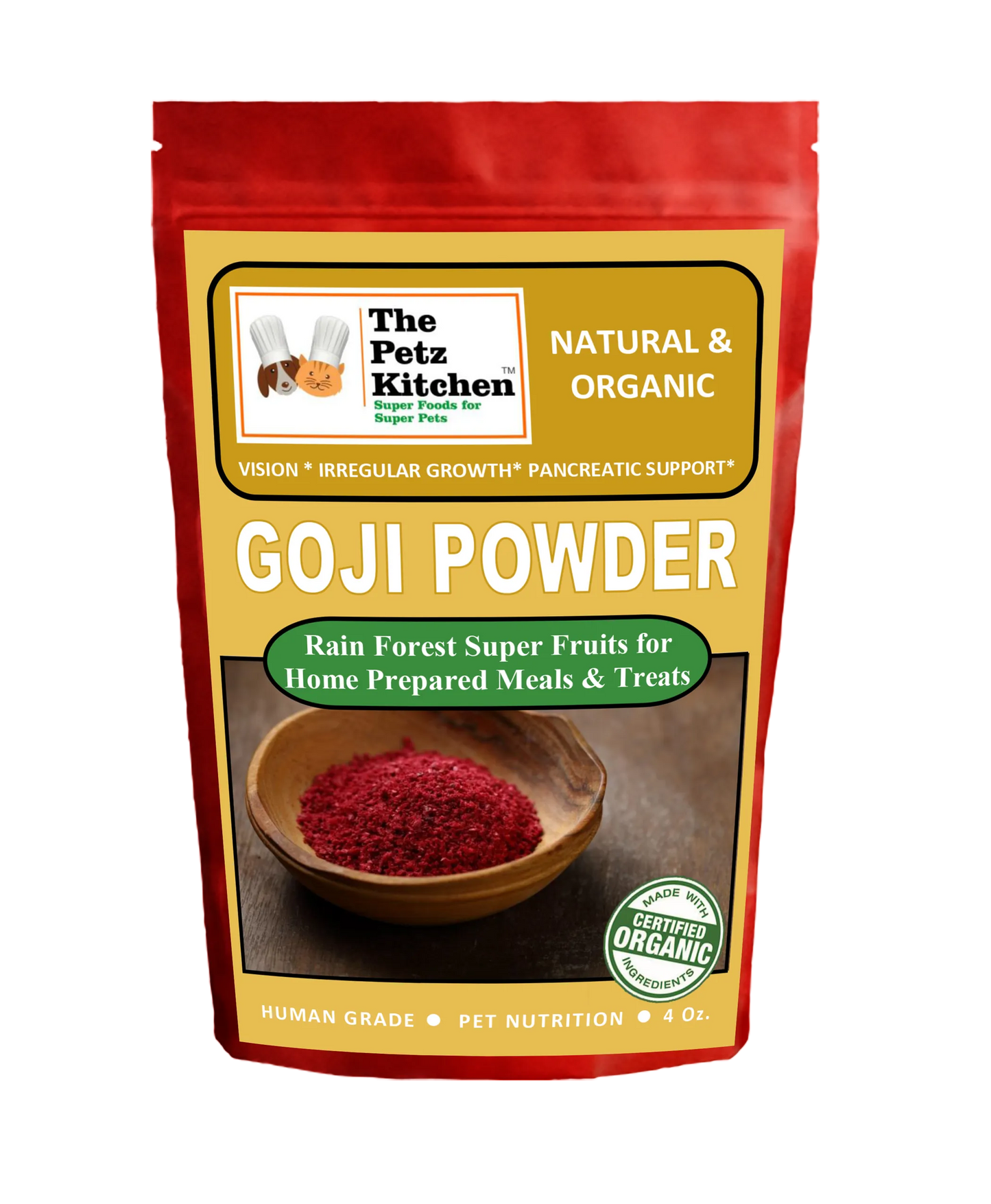 Goji Powder - Vision, Irregular Growth & Pancreatic, 4 Oz.