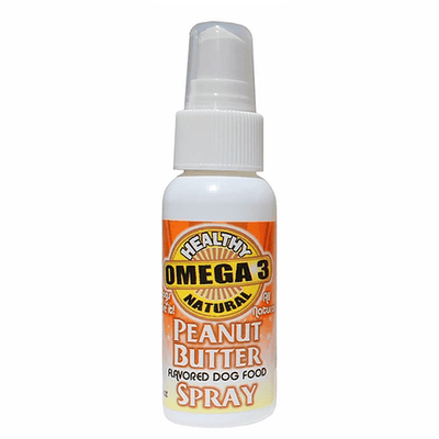 Flavored Sprays Peanut Butter Dog Food Topper – Vegan Omega 3, 2oz