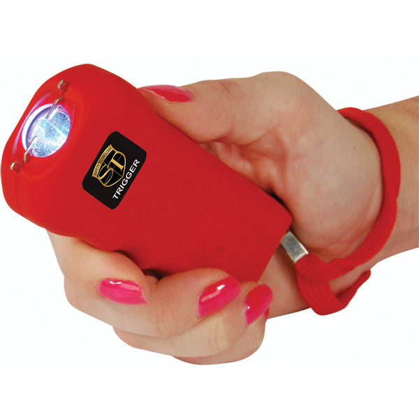 Safety Technology Trigger 75M Stun Gun Flashlight with Disable Pin - Red