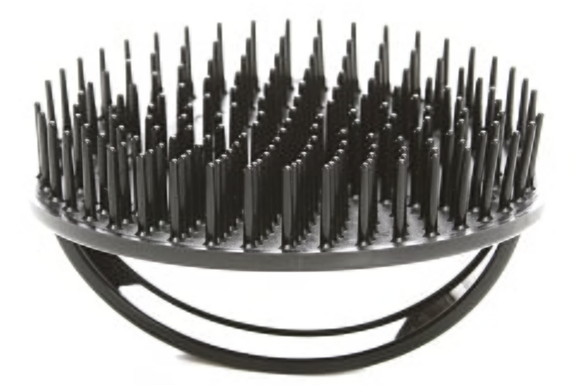 Bass Brushes- The Shampoo Brush - Professional Grade Nylon Pin/Palm Style, Black