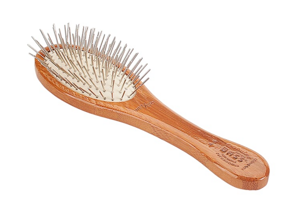 Bass Brushes- Style & Detangle Pet Brush, Small, Dark Bamboo