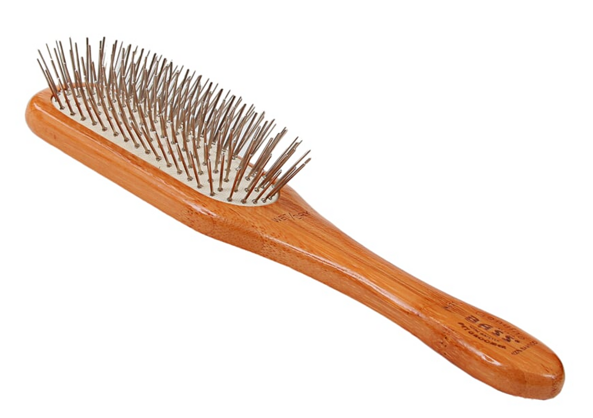 Bass Brushes- Style & Detangle Pet Brush, Medium, Dark Bamboo1