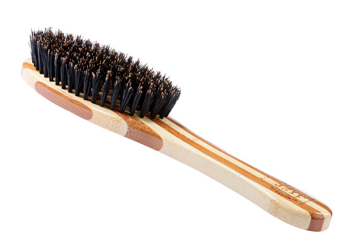 Bass Brushes- Shine & Condition Pet Brush,Full, Striped Bamboo