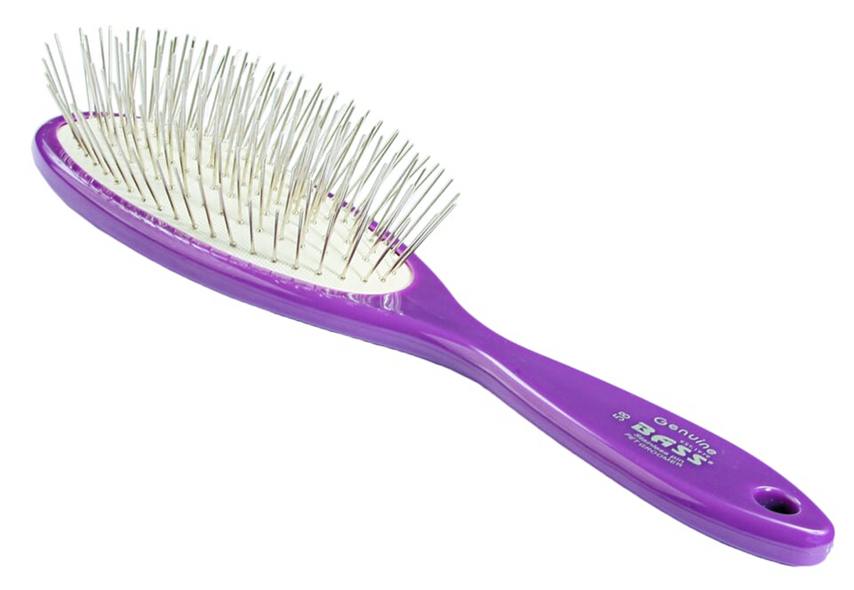 Bass Brushes- Style & Detangle Pet Brush, Large, Royal Purple
