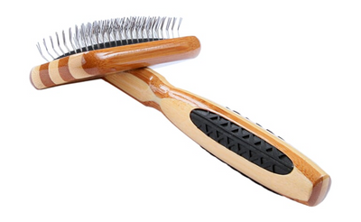 Bass Brushes- De-matting Pet Brush Slicker Style, Small, Striped Bamboo