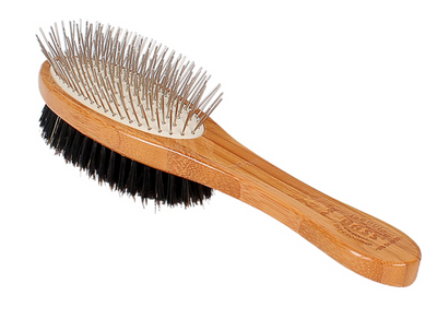 Bass Brushes- Dual Sided Pet Brush Oval Style, Full, Dark Bamboo