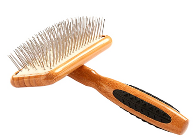 Bass Brushes- Shine & Condition Pet Brush , Medium, Striped Bamboo