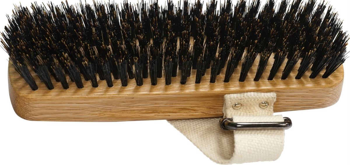 Bass Brushes- Shine & Condition Equine Brush Oval, Medium, Dark Bamboo