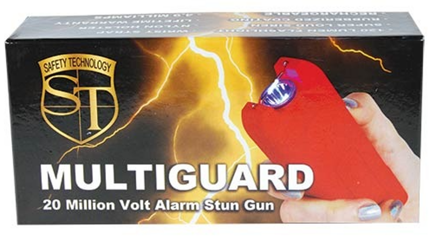 80 Million Volt Mutiguard Stun Gun Alarm & Flashlight, Red