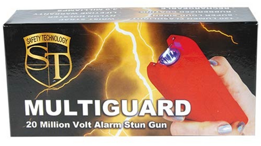 80 Million Volt Mutiguard Stun Gun Alarm & Flashlight, Red