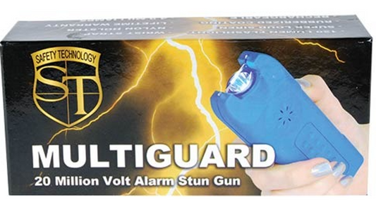 80 Million Volt Multiguard Stun Gun Alarm & Flashlight, Blue