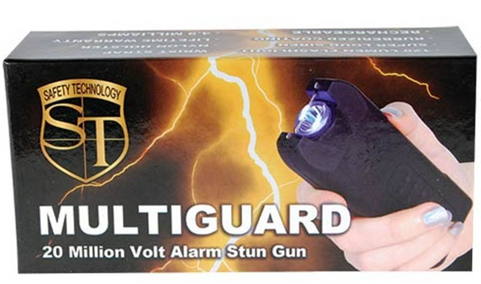 80 Million Volt Multiguard Stun Gun Alarm & Flashlight, Black