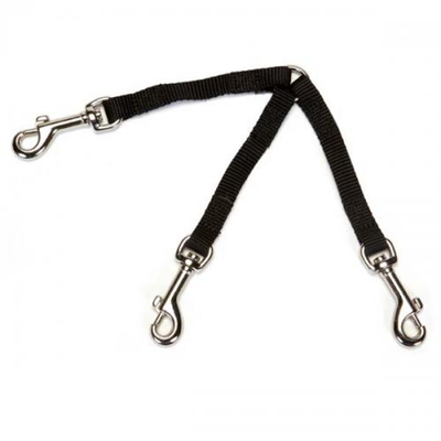 Guardian Gear 3-Way Dog Coupler – Durable Black Nylon Leash, 4 Inch