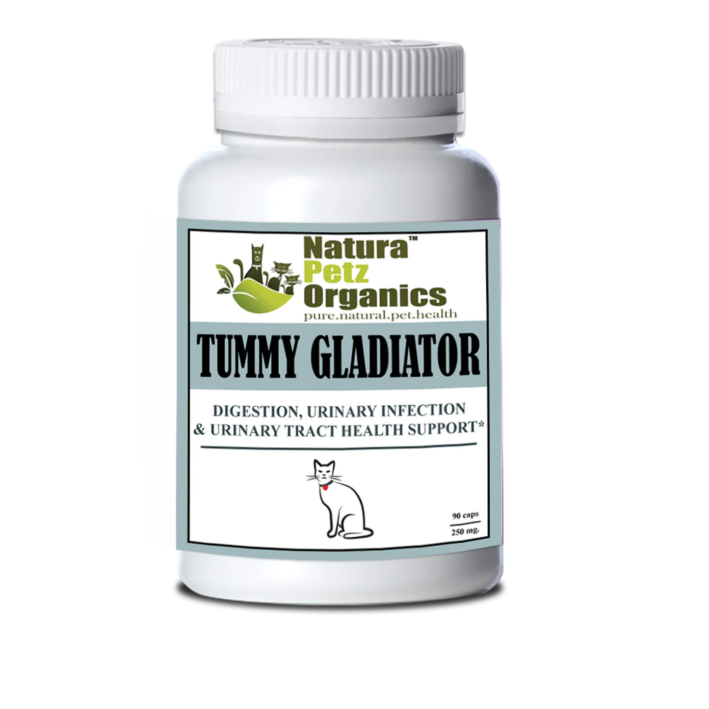 Tummy Gladiator - Digestion, Adjunctive Reflux & Urinary Tract for Cats, 90 caps