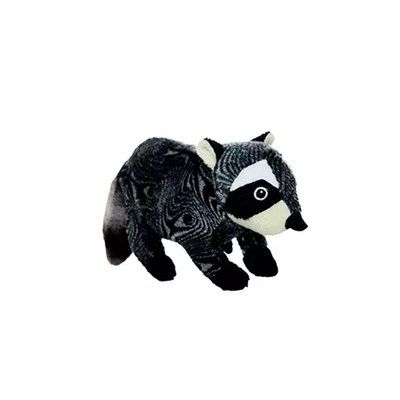 Mighty Jr Nature Raccoon Dog Toy – Durable Plush – Gray & Black