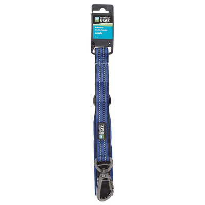 Guardian Gear Reflective Nylon Dog Leash | Double Handle - Blue, 6ft