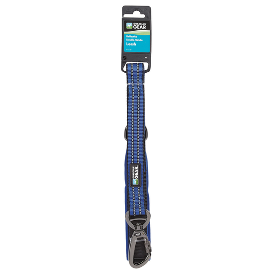 GG Reflect Dbl-Handle Leash Blue, Optins Available