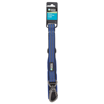 GG Reflect Dbl-Handle Leash Blue, Optins Available