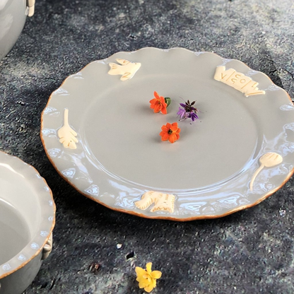 Cat Whisker Plate, French Grey