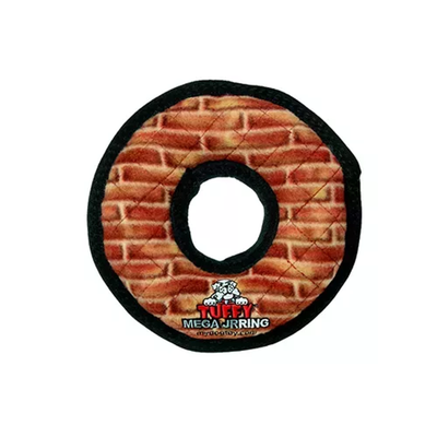 Tuffy Mega Jr Ring Dog Toy – Durable 4-Layer Interactive Tug Toy, Rust